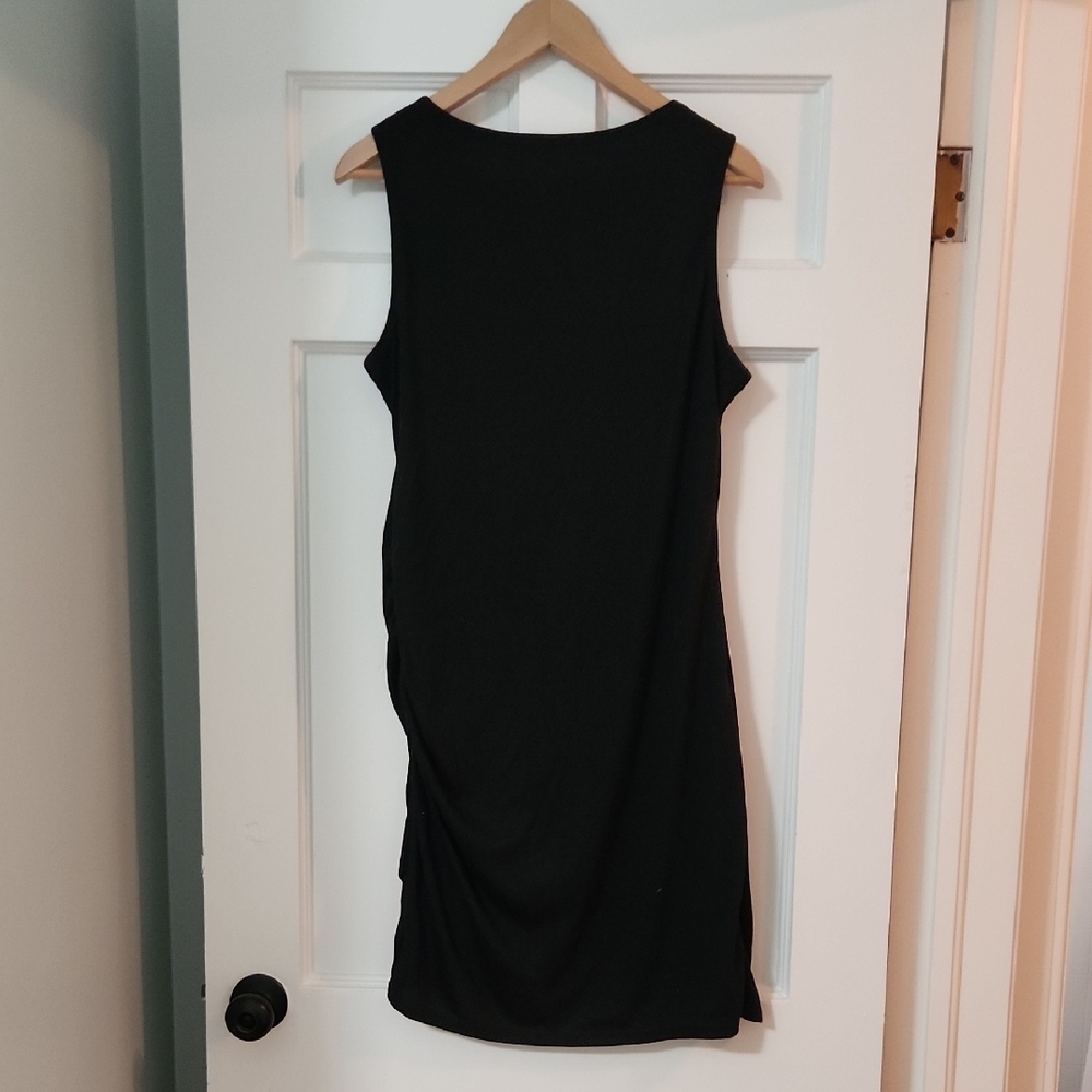 Black Ruched Sleeveless Mini Dress - Picture 5 of 5